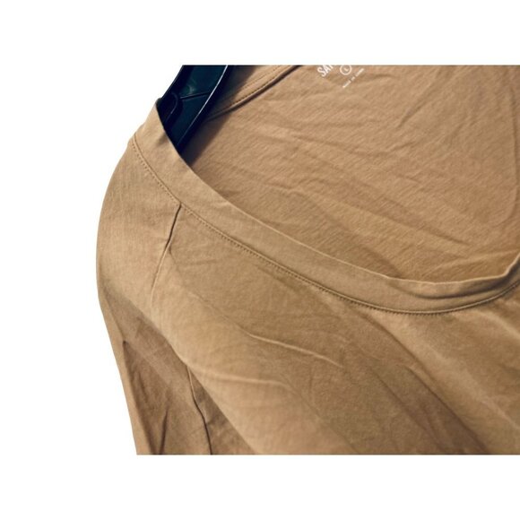 Kate Spade Saturday Cotton T-Shirt Short Sleeve Low Neck Tan Color Size Large - Picture 4 of 5